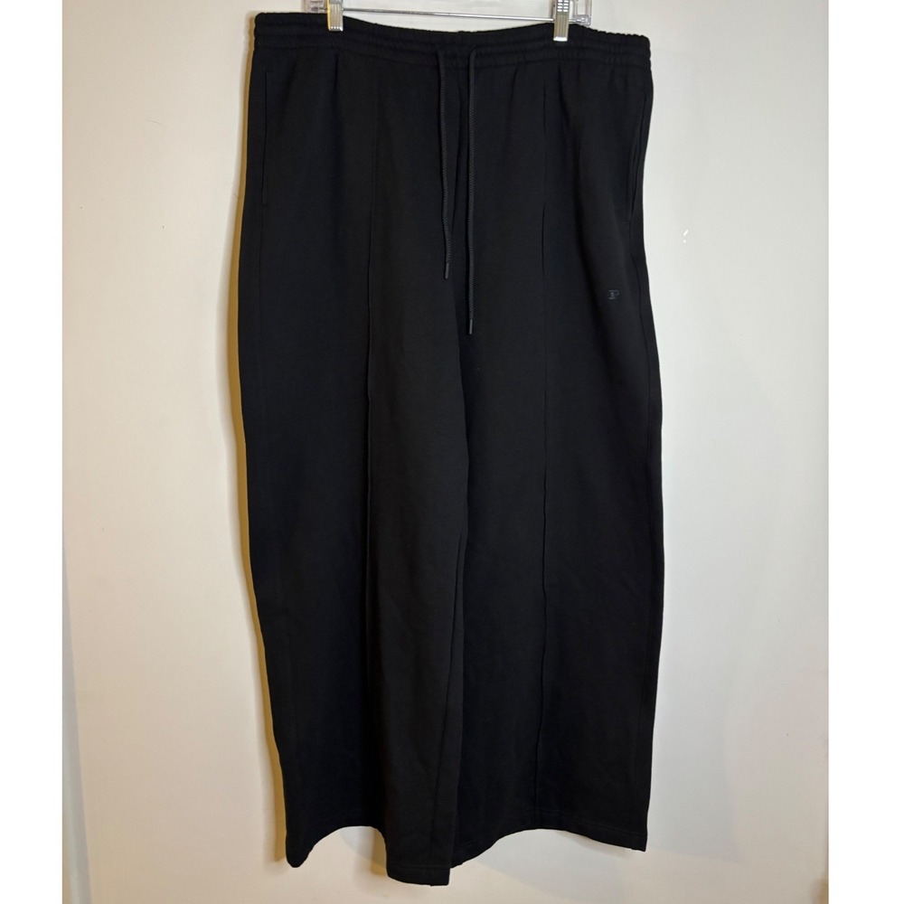 PINK Black Ivy Fleece Wide Leg Pants Women XXL